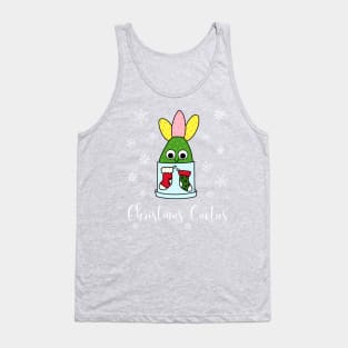 Christmas Cactus - Hybrid Cactus In Christmas Themed Pot Tank Top